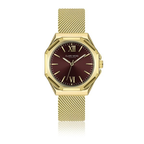 Burgundy  Gold Mesh