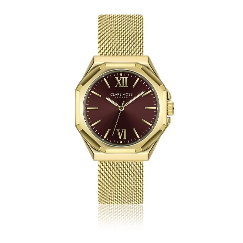 Burgundy  Gold Mesh